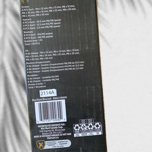 Tv Wall Mount Hardware Kit BlackWeb - Picture 5 of 6